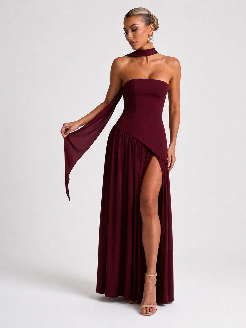 Bow-Back Strapless Maxi Dress
