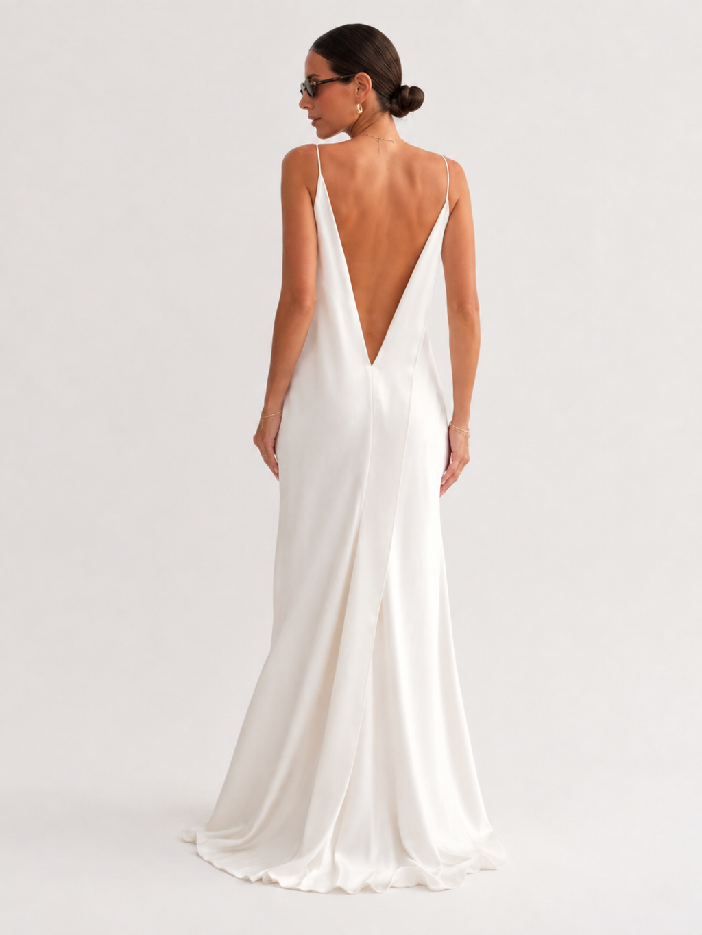 Plunging V-Neck Split Maxi Dress