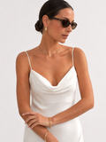 Plunging V-Neck Split Maxi Dress