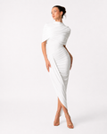 Asymmetric Cut-Out Long-Sleeve Maxi Dress