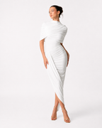 Asymmetric Cut-Out Long-Sleeve Maxi Dress