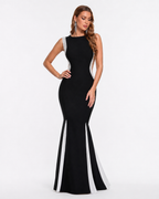 Jewelled V-Neck Sleeveless Maxi Dress