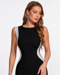 Jewelled V-Neck Sleeveless Maxi Dress