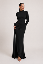 Long-Sleeve Fitted Maxi Dress