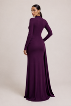 Long-Sleeve Fitted Maxi Dress