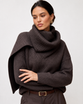 Scarf-Neck Knit Jumper
