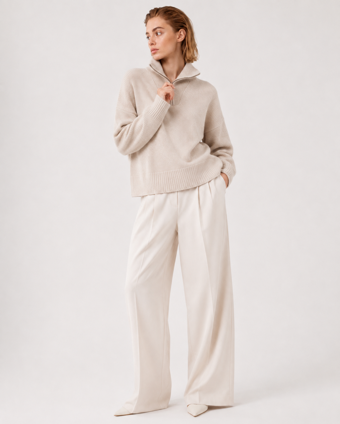 Half-Zip Collared Jumper