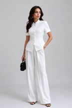 Mandarin-Collar Peplum Jacket