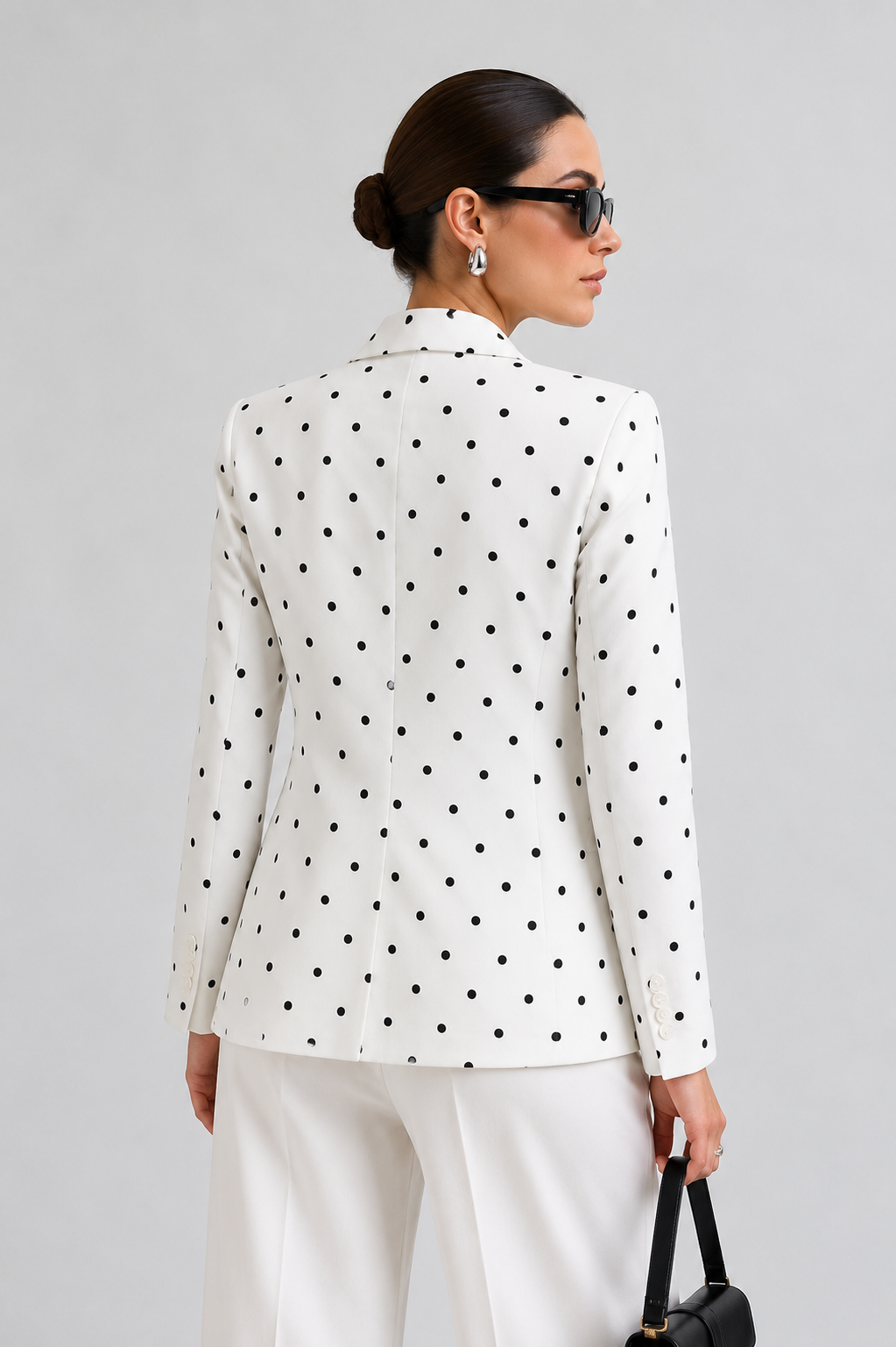 Polka-Dot Tailored Blazer