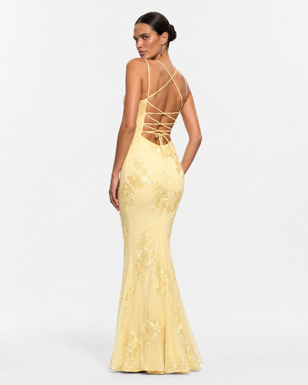 Asymmetric High-Neck Satin Maxi Dress