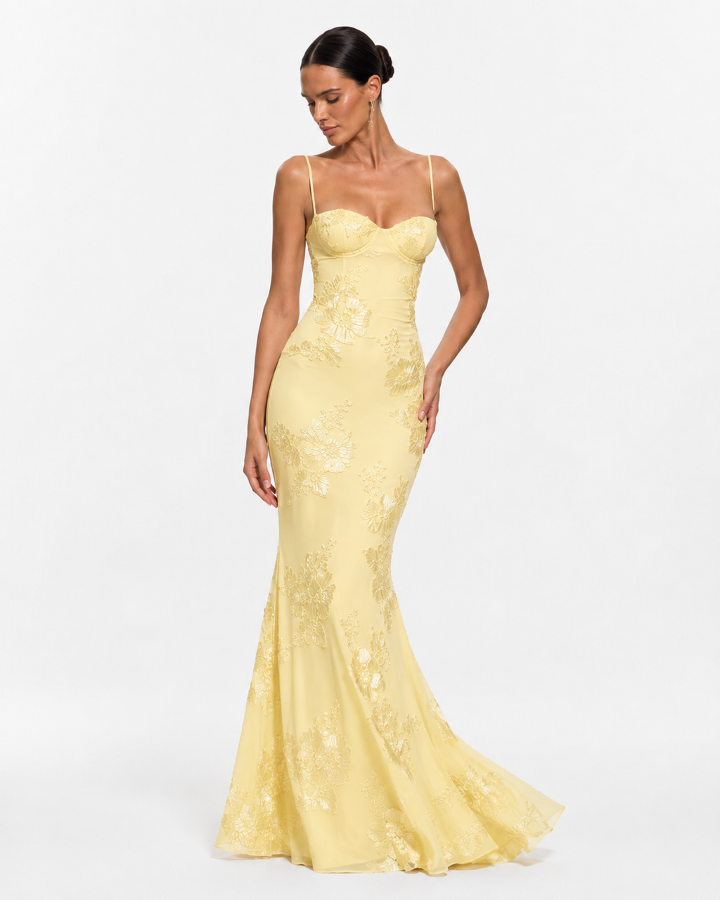 Asymmetric High-Neck Satin Maxi Dress