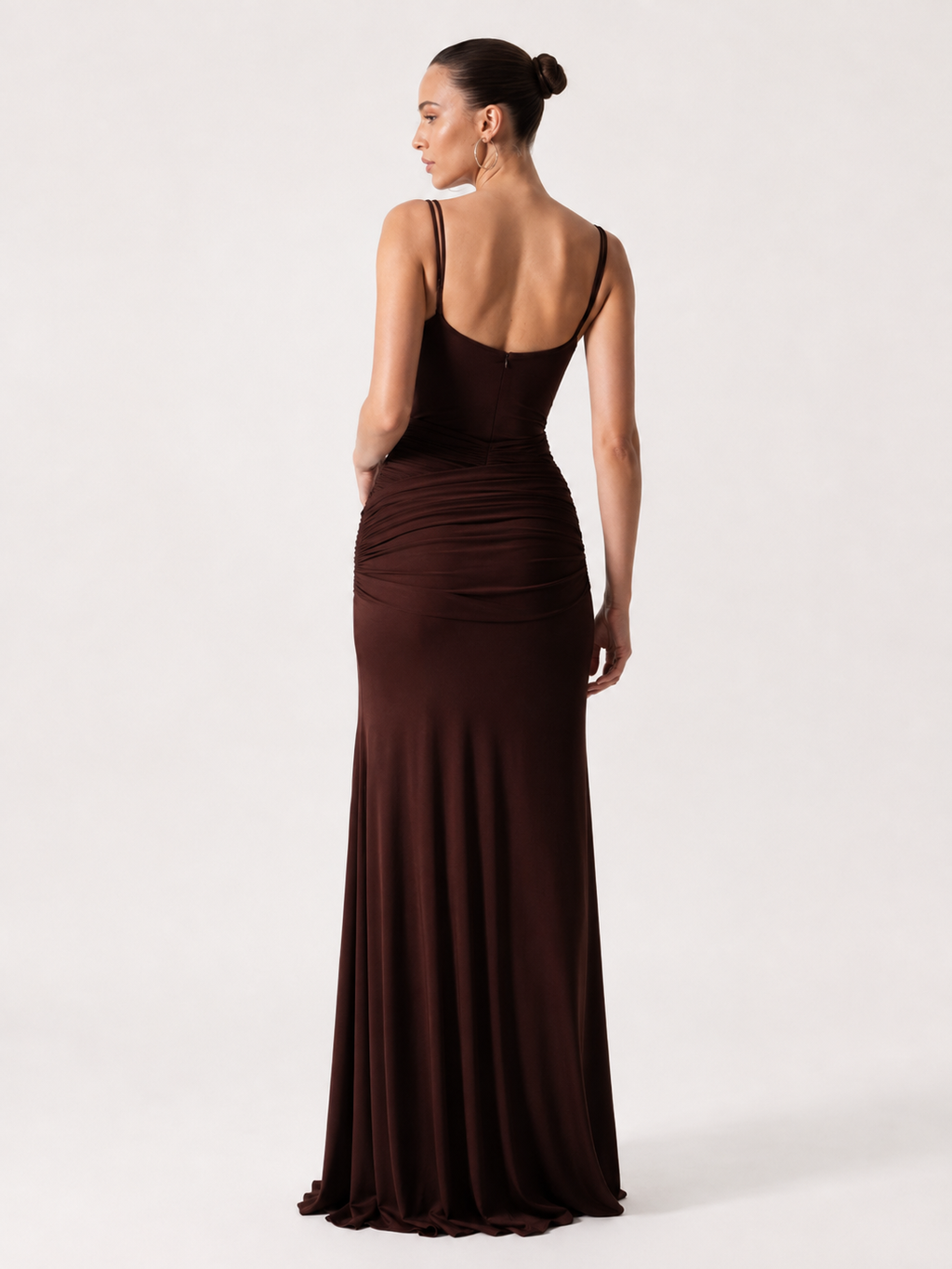 Minimalist Drape Waist Maxi Dress