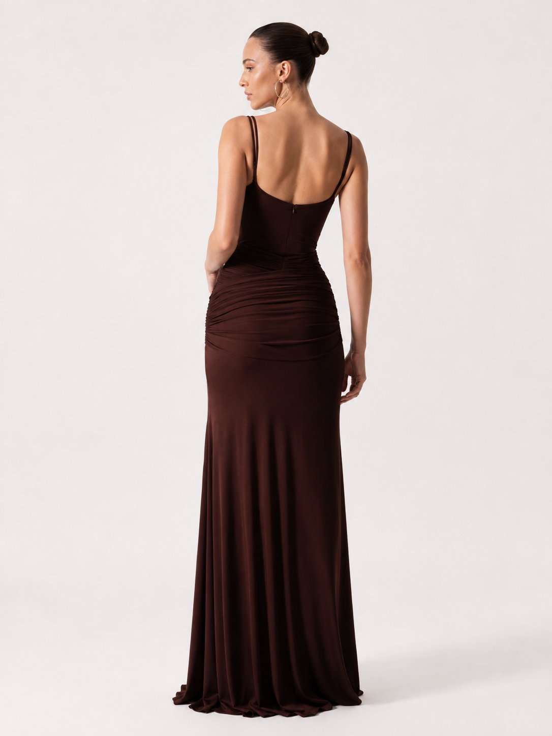 Minimalist Drape Waist Maxi Dress