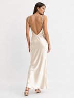Draped Front-Slit Maxi Dress