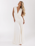 Maxi Dress with Front Draping and Slit