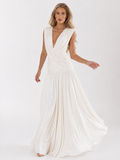 Maxi Dress with Front Draping and Slit