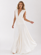 Maxi Dress with Front Draping and Slit