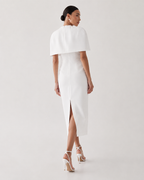 Structured Cape Midi Dress