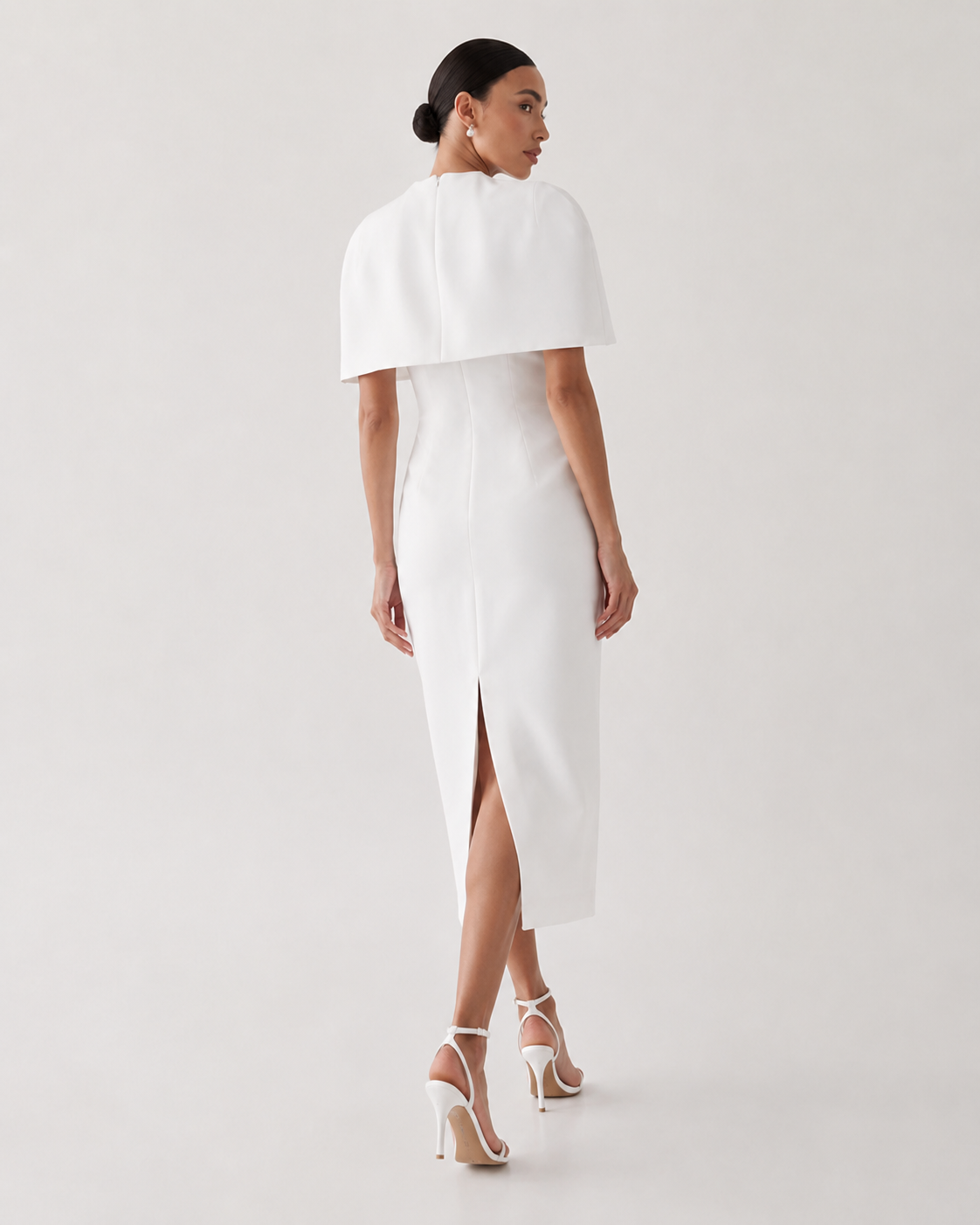 Structured Cape Midi Dress