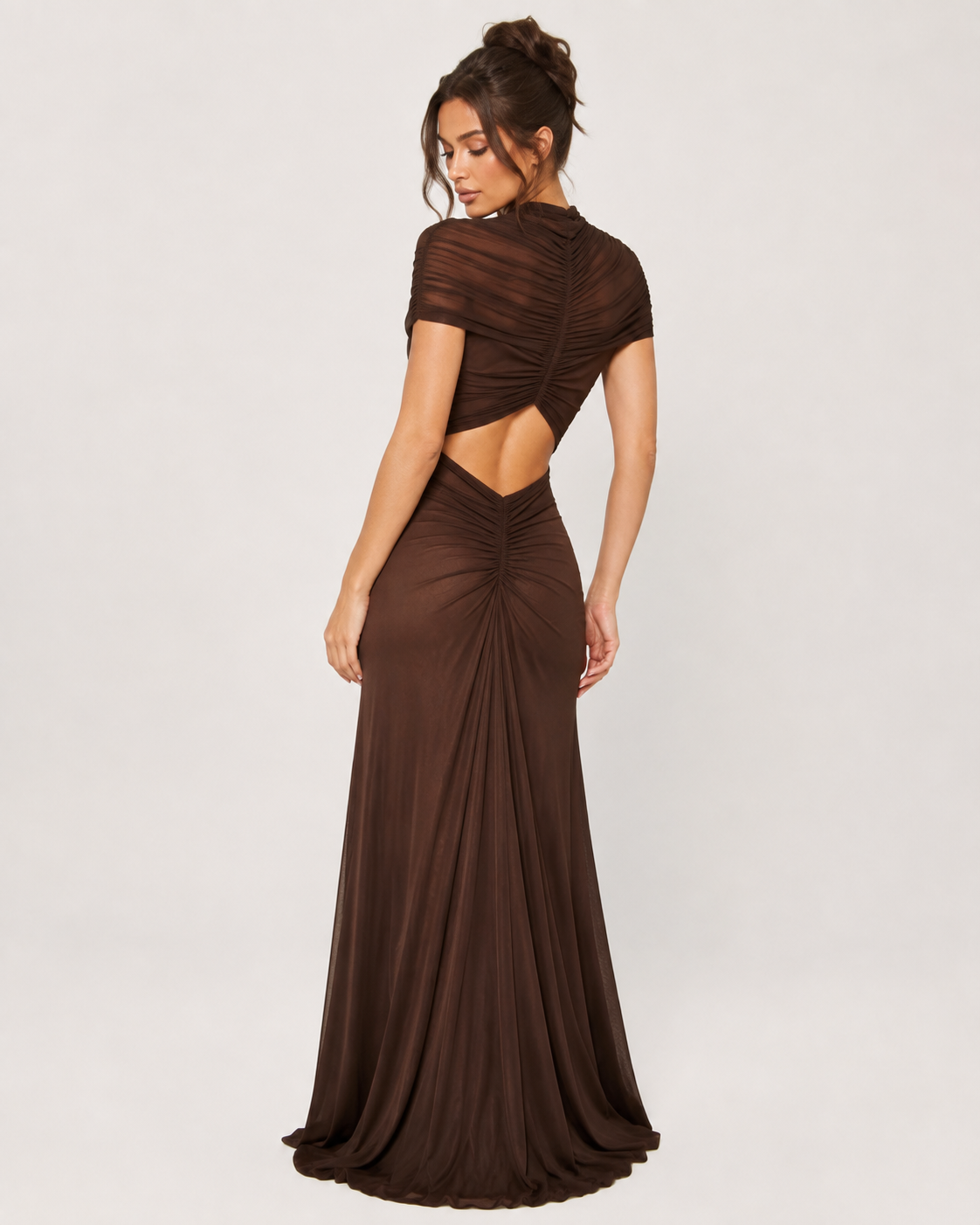 Ruched Cut-Out Maxi Dress