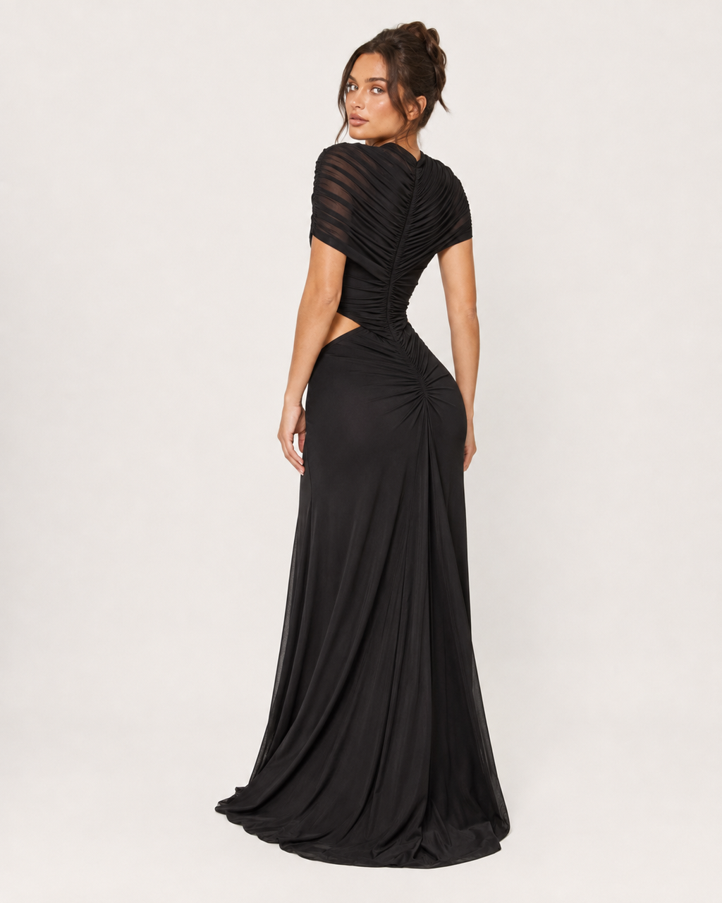Ruched Cut-Out Maxi Dress