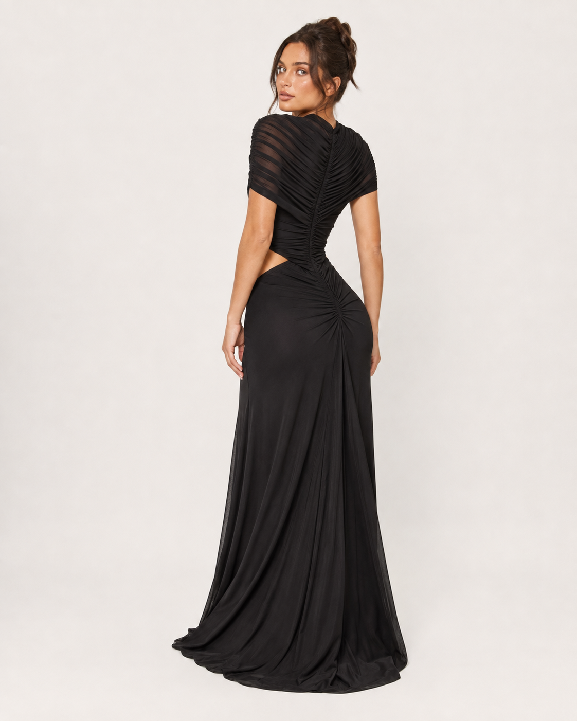 Ruched Cut-Out Maxi Dress
