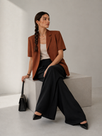 Cropped Short-Sleeve Blazer