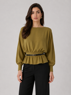 Belted Boat-Neck Knit Jumper