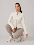 Sculpted High-Neck Zip Jacket