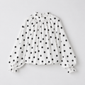Gathered Polka-Dot Blouse