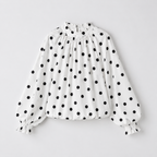 Gathered Polka-Dot Blouse