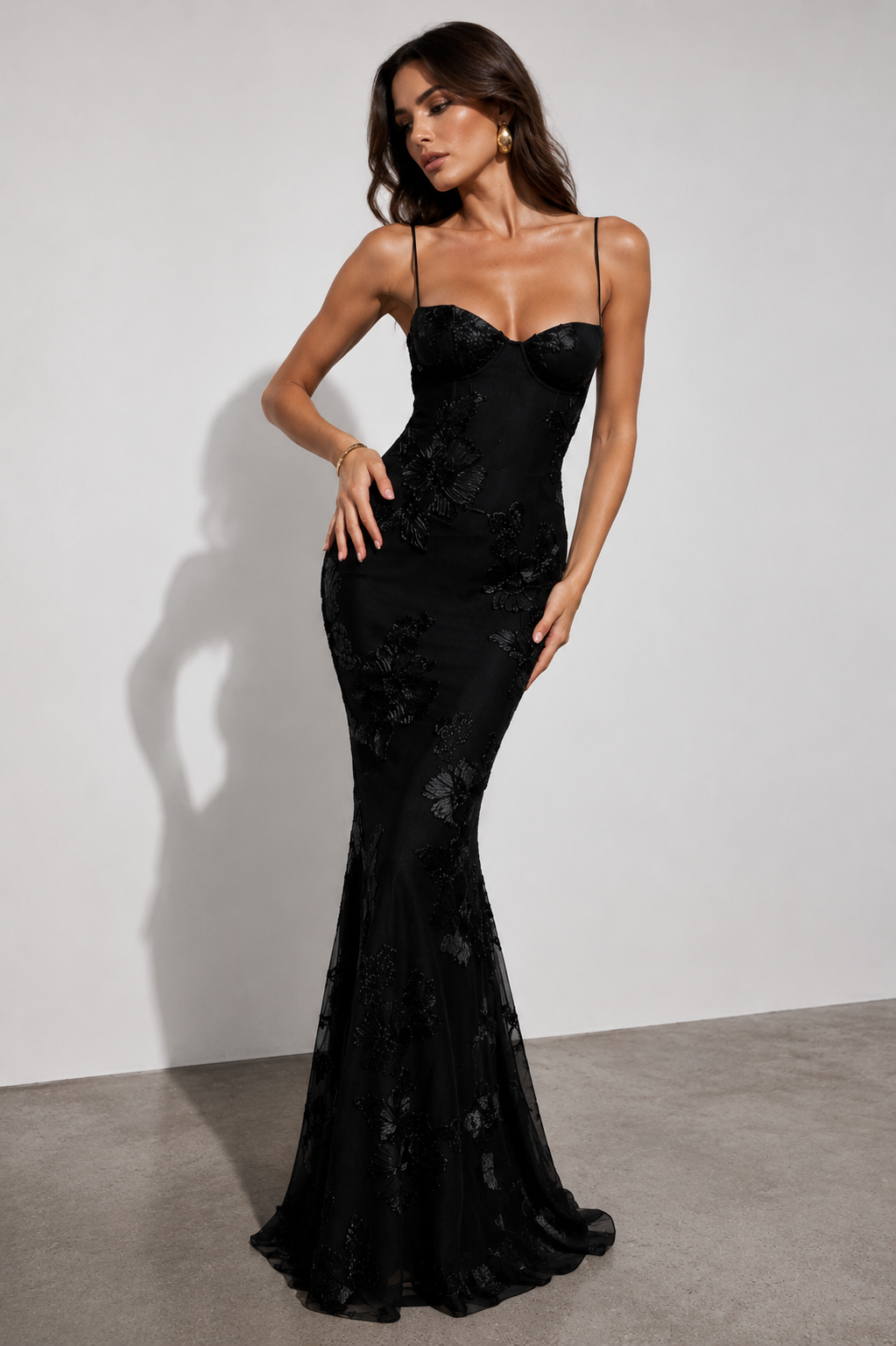 Asymmetric High-Neck Satin Midi Dress