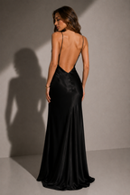 Satin Slip Gown with High Slit