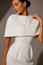 Structured Cape Midi Dress