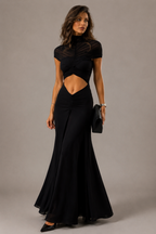 Ruched Cut-Out Maxi Dress