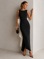Open-Back Bow Detail Column Maxi Dress