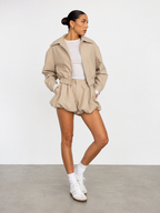 Zip-Up Utility Jacket and Mini Skirt Co-ord