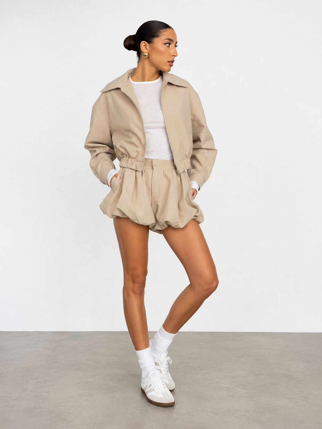 Zip-Up Utility Jacket and Mini Skirt Co-ord