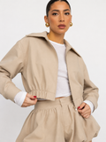 Zip-Up Utility Jacket and Mini Skirt Co-ord