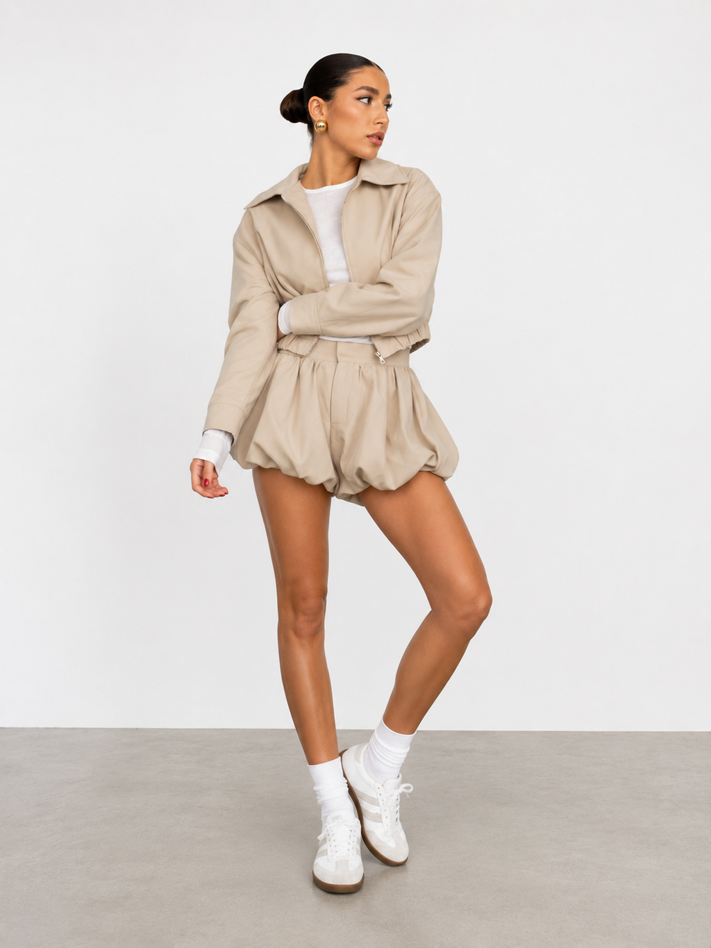 Zip-Up Utility Jacket and Mini Skirt Co-ord