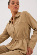 Cinched Utility Jacket and Wide-Leg Trouser Set