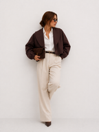 Cropped Wrap-Front Trench Jacket