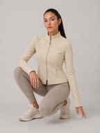 Sculpted High-Neck Zip Jacket
