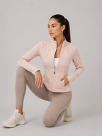 Sculpted High-Neck Zip Jacket