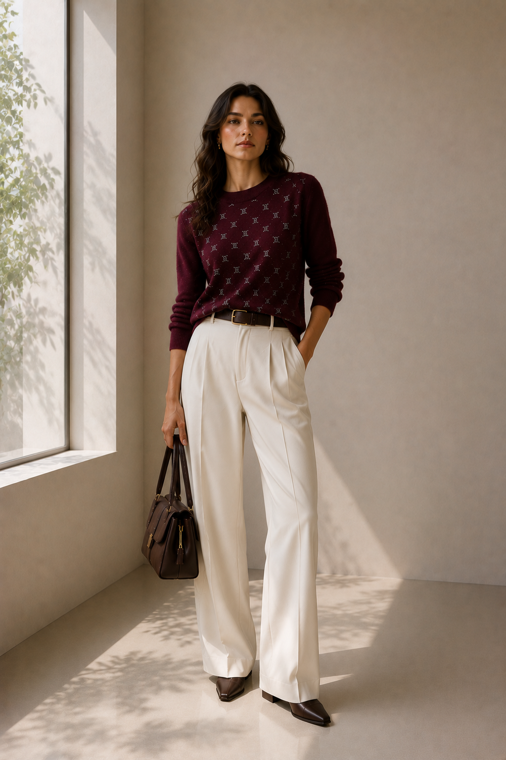 Monogram-Embellished Wool Blend Jumper