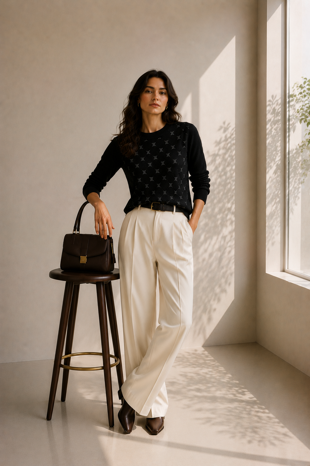 Monogram-Embellished Wool Blend Jumper