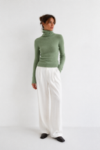 Ribbed Soft-Knit Roll Neck Jumper