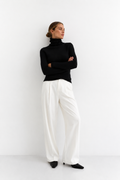Ribbed Soft-Knit Roll Neck Jumper