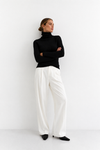 Ribbed Soft-Knit Roll Neck Jumper
