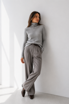 Ribbed Soft-Knit Roll Neck Jumper
